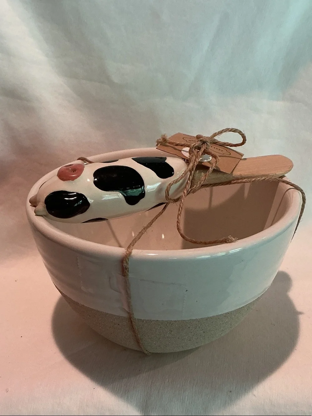 Mud Pie Bowl with Cow Spreader Knife